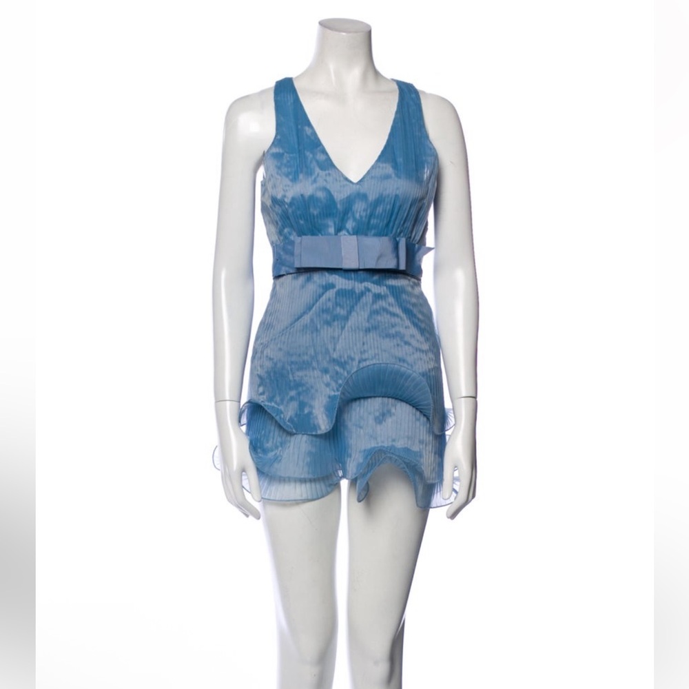 Chic Blue Layered Mini Dress